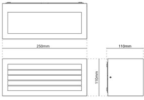 Applique Line Design E27 Mattone Ruggine Corten IP65 Antiabbagliamento Base E27