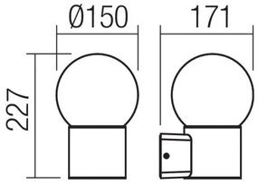 Redo 90640 - Applique da esterno BULK 1xE27/28W/230V IP44 antracite
