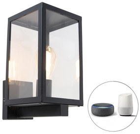 Lampada da parete per esterni intelligente nera con vetro 30 cm incl. Wifi ST64 - Rotterdam