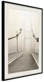 Poster  Bridge Disappearing into Fog  Cornice Quadri Cornice nera con pass-partout, Larghezza x Altezza Home decor 20x30