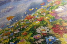 Stampa su tela – Pittura a olio di fiori selvatici