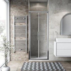 Porta doccia saloon L 67-71 cm x H 195 cm per nicchia in vetro trasparente SP. 6 mm, profilo lucido cromo, serie Record