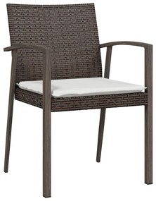 Sedie Giardino con Cuscini 6pz Marroni 56,5x57x83 cm Polyrattan