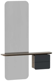 Set da corridoio marrone antracite con decoro in rovere One More Look - UMAGE