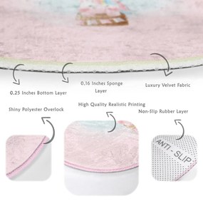 Tappeto rosa per bambini ø 120 cm Comfort - Mila Home