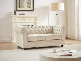 Divano 2 posti in Velluto Beige - CHESTERFIELD