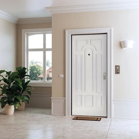 Porta blindata DI.BI. Argo L 85 x H 210 cm in PVC bianco, apertura spingere a sinistra