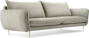 Divano Vienna 3 posti in velluto con gambe oro - L200cm