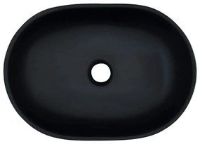 Lavabo da Appoggio Nero e Grigio Ovale 47x33x13 cm Ceramica