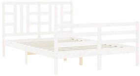 Giroletto con Testiera Bianco King Size in Legno Massello