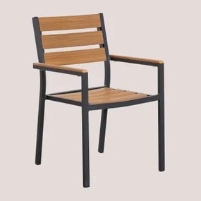 Confezione da 4 sedie da giardino impilabili con braccioli Saura - Sklum