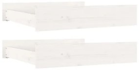 Cassetti per Letto 2 pz in Legno Massello di Pino Bianco