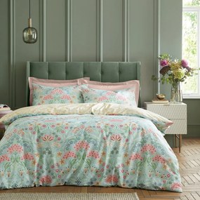 Biancheria da letto gialla/verde in cotone per letto matrimoniale 200x200 cm Art Deco Hydrangea – RHS
