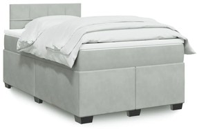 Giroletto A Molle Con Materasso Grigio Chiaro 120x190cm Velluto /