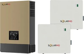 KIT inverter 6Kw monofase ibrido + doppia batteria ad accumulo 10,24 kw SOLAR MG Techline