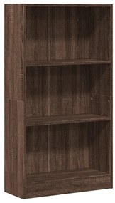 Libreria rovere marrone 60x24x109 cm in legno multistrato