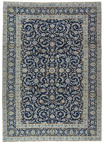 Kashan Tappeto 290 x 410 Blu (Iran) Annodato A Mano