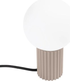 Lampada da tavolo grigio tortora con paralume in vetro (altezza totale 19 cm) Orbital – Sollux