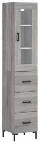 Credenza grigio sonoma 34,5x34x180 cm in legno multistrato