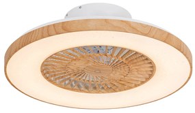 Ventilatore da soffitto stampa legno 60cm incl. LED dimmerabile con telecomando - Climo
