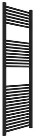 Termoarredo design nero opaco L 50x150 interasse 45 cm con Kit valvole