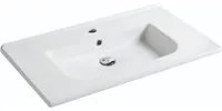 Lavabo consolle semincasso con troppo pieno e foro rubinetto cm 100x46