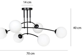 Lampadario a sospensione PREGOS 6 BLACK