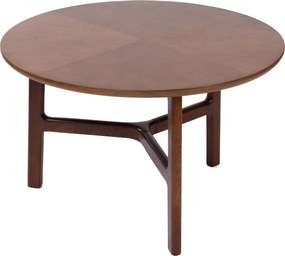 BELLUNO Noce Naturale (Marrone Scuro) - TAVOLINO DA SALOTTO IN LEGNO Ø65 cm ROTONDO MODERN CLASSIC