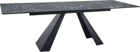 Tavolo allungabile Salvadore Ceramic ALPI VERDE nero opaco - L160-240 cm
