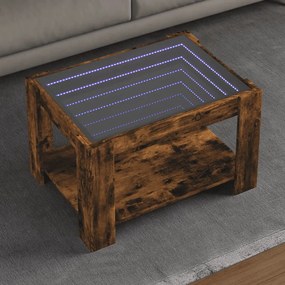 Tavolino Salotto Con Led Rovere Fumo 73x53x45 Cm Multistrato /
