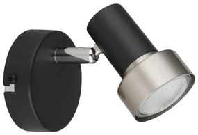 Globo 57917-1N - Faretto da parete MASON 1xGU10/25W/230V nero/argento