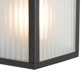 Lanterna da parete smart per esterni nera con vetro a coste incl. WiFi A60 - Charlois