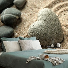Carta da parati – Pietra Zen a forma di cuore