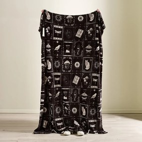 Coperta nera in micropile a tema Halloween 130x170 cm Enchanted Witchcraft – Catherine Lansfield
