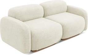 Divano componibile color crema con rivestimento in bouclé 190 cm Ailani – Makamii