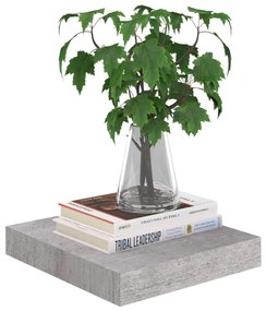 Mensole a muro 2 pz grigio cemento 23x23,5x3,8 cm in mdf