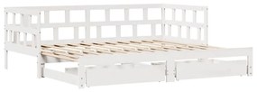 Dormeuse letto estraibile e cassetti bianco 90x190cm legno pino