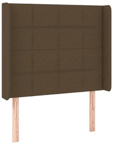 Testiera a led marrone scuro 93x16x118/128 cm in tessuto