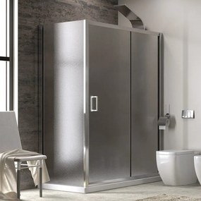 Kamalu - cabina doccia 140x80 angolare vetro opaco altezza 180cm  k410ns