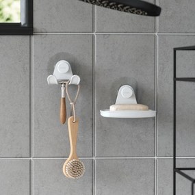 Dispenser di sapone bianco in plastica riciclata senza foratura Flex - Umbra