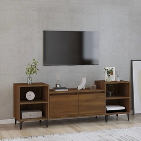 Mobile tv rovere marrone 160x35x55 cm in legno multistrato
