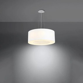 Lampada a sospensione bianca con paralume in tessuto ø 50 cm Galata - Nice Lamps