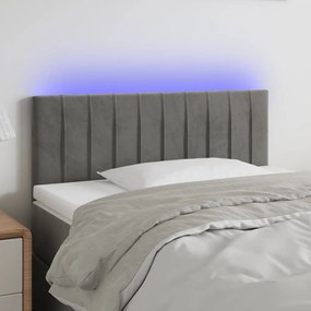 Testiera A Led Grigio Chiaro 80x5x78/88 Cm İn Velluto /