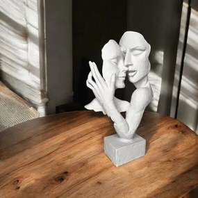 Decorazione da tavolo in resina, 29x9x17 cm, bianca