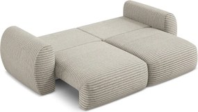 Divano marrone chiaro allungabile/con contenitore con rivestimento in velluto a coste 266 cm Kini – Makamii