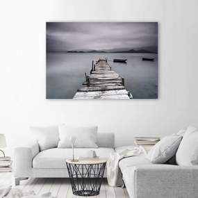 Quadro su tela, Ponte sul lago  Dimensioni Tappeti 120x80