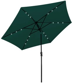 Vidaxl Ombrellone A Sbalzo Da Giardino Con Led 3 M Verde /