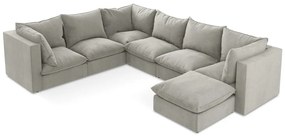 Divano angolare grigio chiaro (con penisola a sinistra/a U) Manao – Makamii