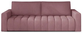 Divano rosa allungabile/con contenitore e rivestimento in velluto 247 cm Lazaro – ELTAP