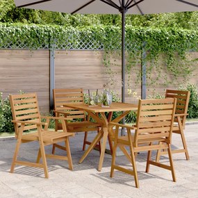 Set da pranzo per giardino 5 pz in legno massello di acacia